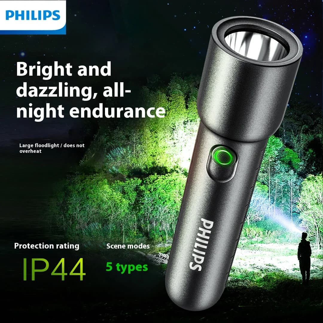 Philips كشاف EDC محمول جديد 2025 قابل لإعادة الشحن LED للدفاع عن النفس والتخييم - 2