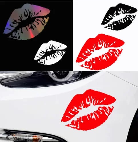 Car Body Windows Kiss Lips Bumper Windshield Car Motorcycle Decoration Waterproof Automobiles Decoration Car Sticker Accessories - 4