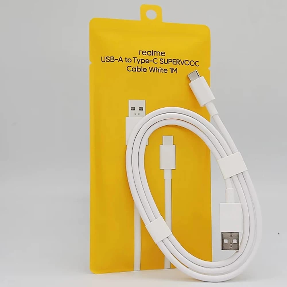 كابل Realme 12A الأصلي USB A إلى USB C، متوافق مع SuperVOOC 240W/150W/120W لهواتف Realme GT 8/7/6 Pro/Neo 6se