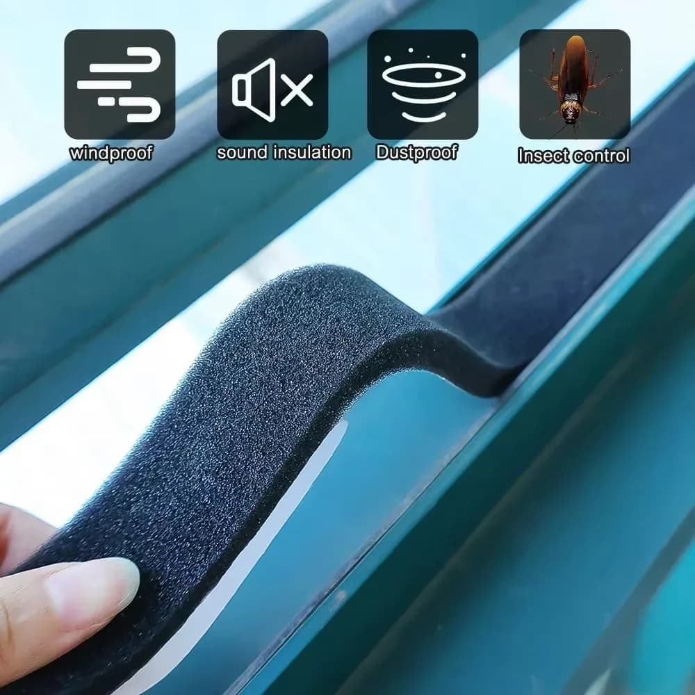 20/2M Sponge Door Window Seal Strip Self-Adhesive Insulation Acoustic Foam Weatherstrip Home Windproof Sound-Proof Sponge Tape - 3