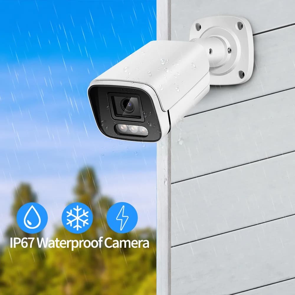 كاميرا IP جديدة بدقة 4K و8 ميجابكسل مع صوت، خارجية POE H.265 Onvif، كاميرا مراقبة منزلية برؤية ليلية ملونة بدقة 4 ميجابكسل - 5