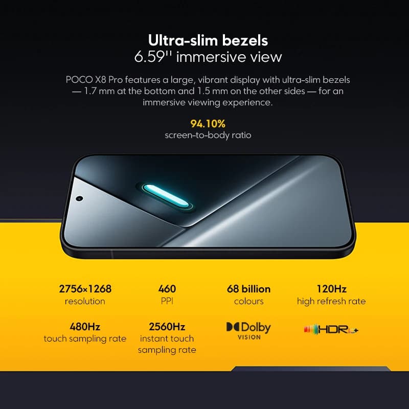 【عرض عالمي أول】 هاتف ذكي POCO X8 Pro إصدار عالمي، معالج Dimensity 8500-Ultra، بطارية 6500 مللي أمبير، شاشة AMOLED مقاس 6.59 بوصة بدقة 1.5K ومعدل تحديث 120 هرتز، كاميرا 50 ميجابكسل - 3