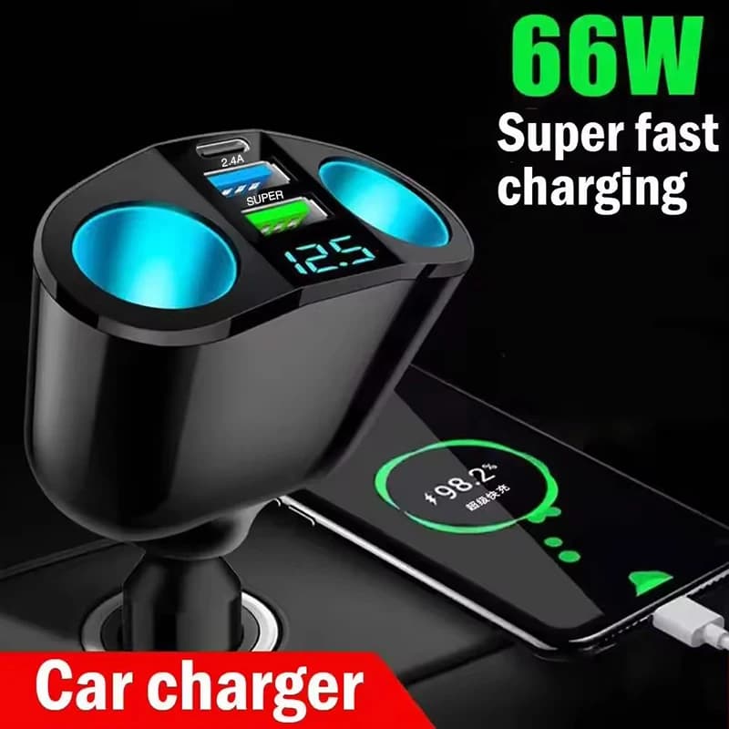 شاحن سيارة 120 واط QC3.0 - منفذين USB - شحن سريع - مناسب لمعظم السيارات