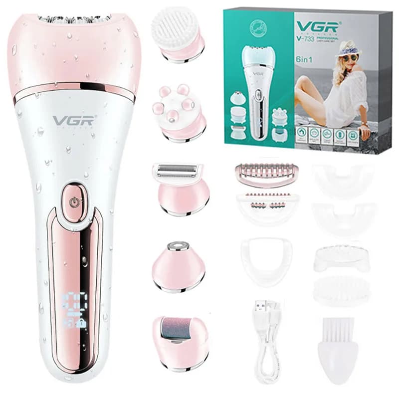 جهاز إزالة الشعر الكهربائي الأصلي VGR للنساء مزيل شعر الساق والجسم والشفاه والذقن مزيل شعر البيكيني للسيدات مزيل شعر الوجه