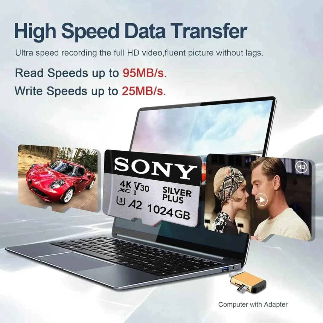 بطاقة ذاكرة SONY مايكرو إس دي 1024 جيجابايت U3 A2 فئة 10 TF 128 جيجابايت للهاتف والكاميرا والكمبيوتر اللوحي ونينتندو سويتش - 2