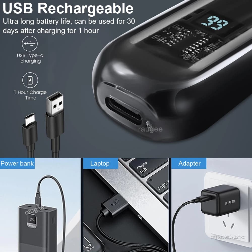ماكينة قص شعر الأنف للرجال قابلة لإعادة الشحن عبر USB احترافية غير مؤلمة محمولة ماكينة قص شعر الحواجب والأذن والأنف - 4