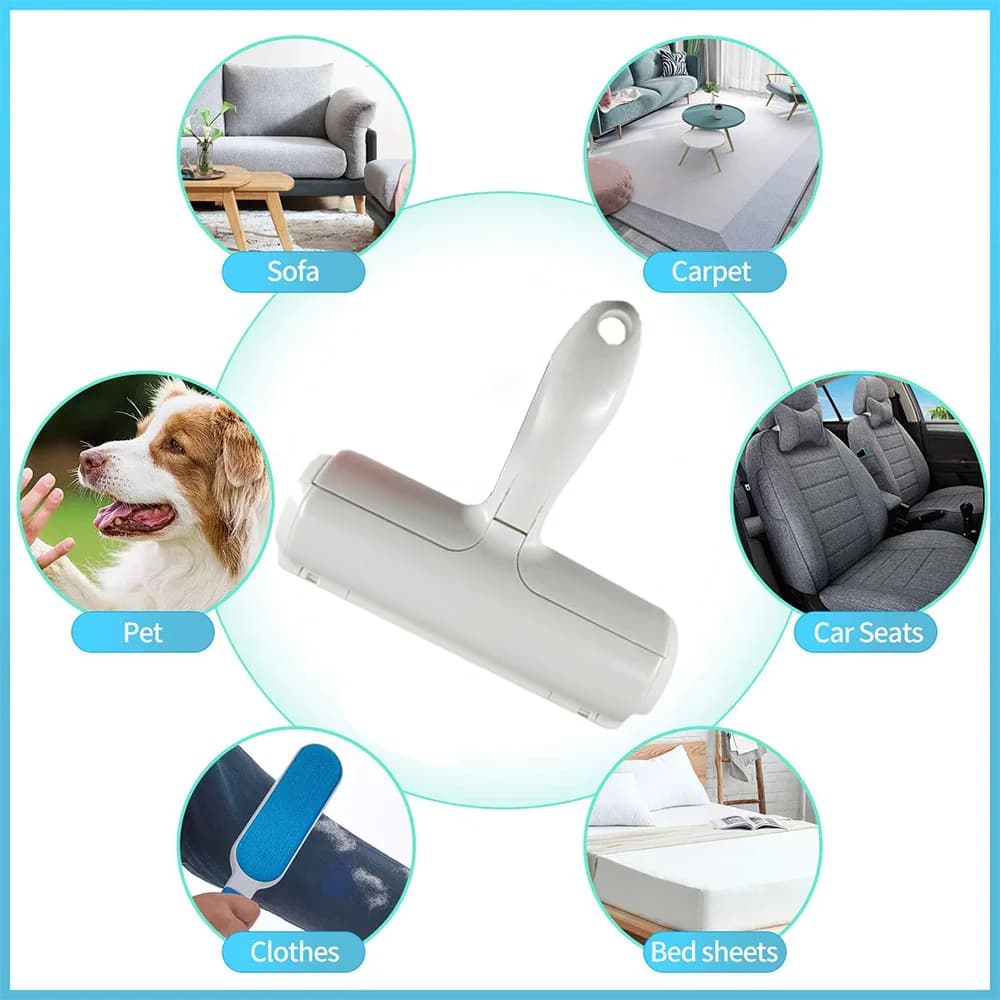 Cat Dog Hair Remover for Couch Furniture Carpet Car Seat Reusable Roller Pet Fur Removal Tool - 5