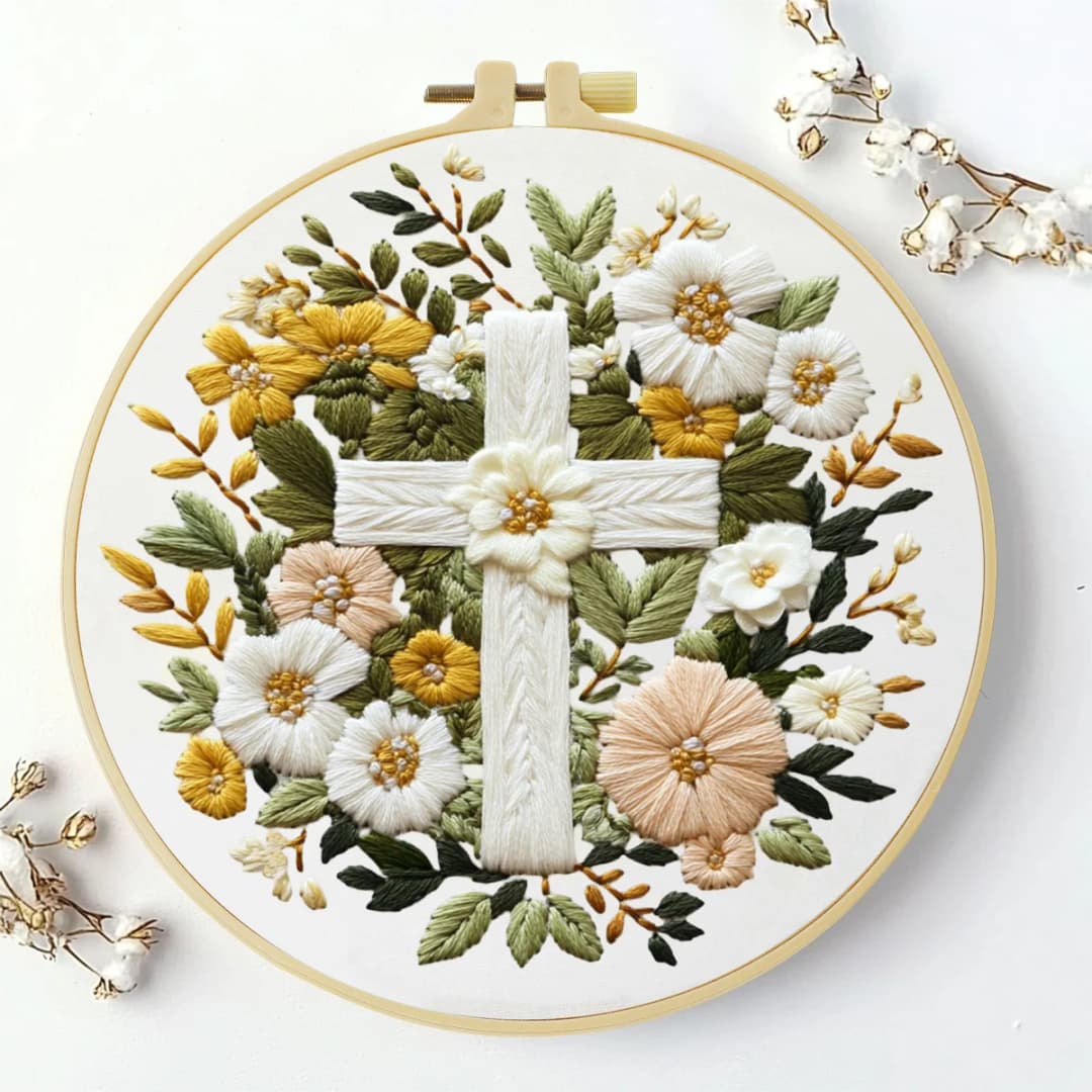1pc 20X20CM/15X15CM 7.87/6.3inch flower Embroidery Starter Kit DIY kit DIY embroidery kit manualidades Needle Art - 3