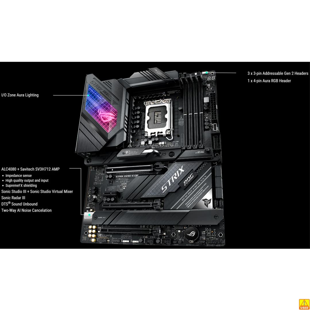 لوحة أم ASUS ROG STRIX Z690-E GAMING WIFI بمقبس LGA1700 معالج مركزي DDR5 6400(OC) MHz مجموعة شرائح Z690 لوحة رئيسية ATX - 4