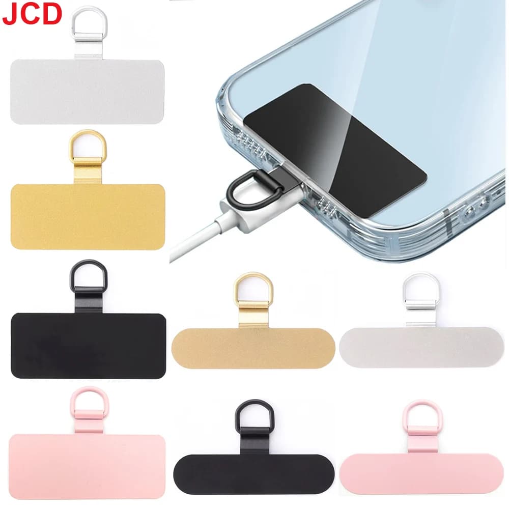 JCD 1/4 قطعة الهاتف المعدني العالمي الحبل طوقا التصحيح دائم رقيقة جدا الهاتف المحمول الرافعة حبل مشبك للبطاقات حزام شنق الحبل تبويب