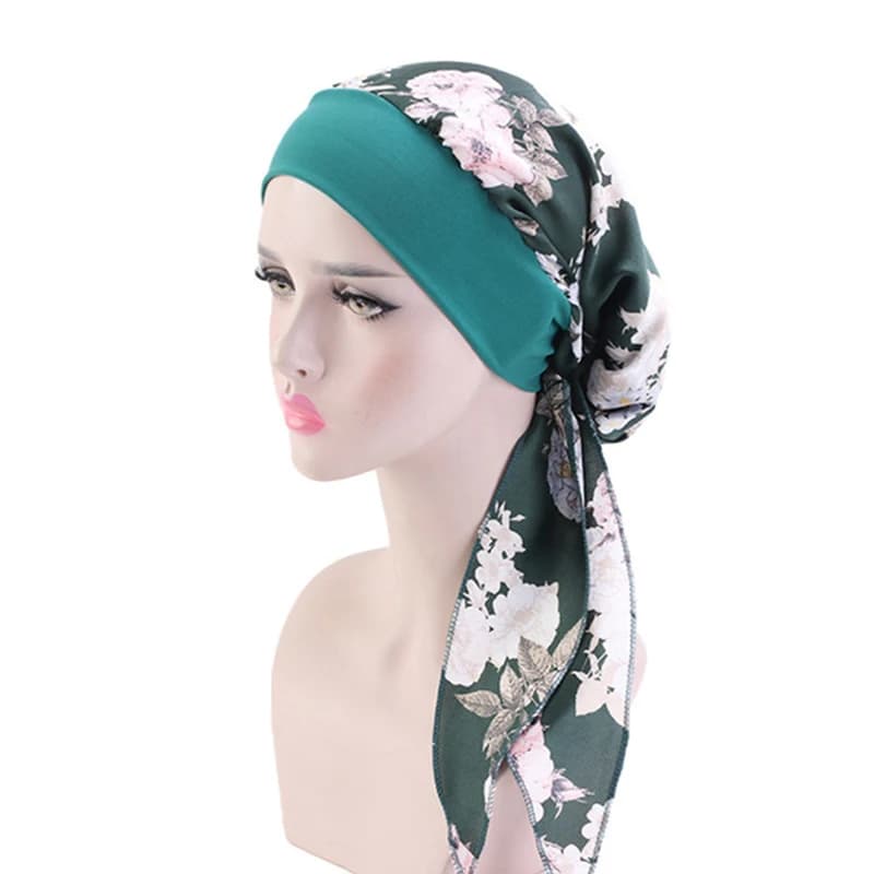 موضة 2024 زهور مطبوعة نساء حجاب داخلي قبعة مسلم وشاح رأس طربوش بونيه جاهز للارتداء سيدات غطاء تحت حجاب قبعة - 2