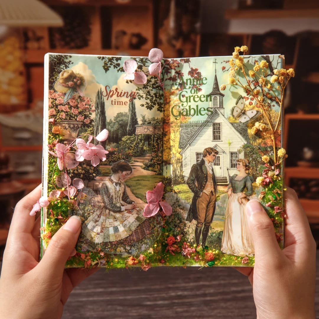 كتاب ملصقات مقطعة مسبقاً من PET بموضوع القصص الأدبية، 20 ورقة/حزمة لصنع الحرف يدوياً، السكرابوكينغ، اليوميات، أغطية الهواتف، أجهزة الكمبيوتر المحمولة، الجيتار - 3