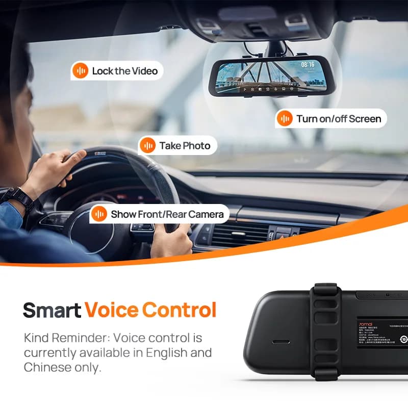 70mai Rearview Dash Cam S500 9.35'' Touch Screen 70mai S500 Car DVR 3K Super Capacitor Dual-Channel HDR Voice Control 24H Park - 6