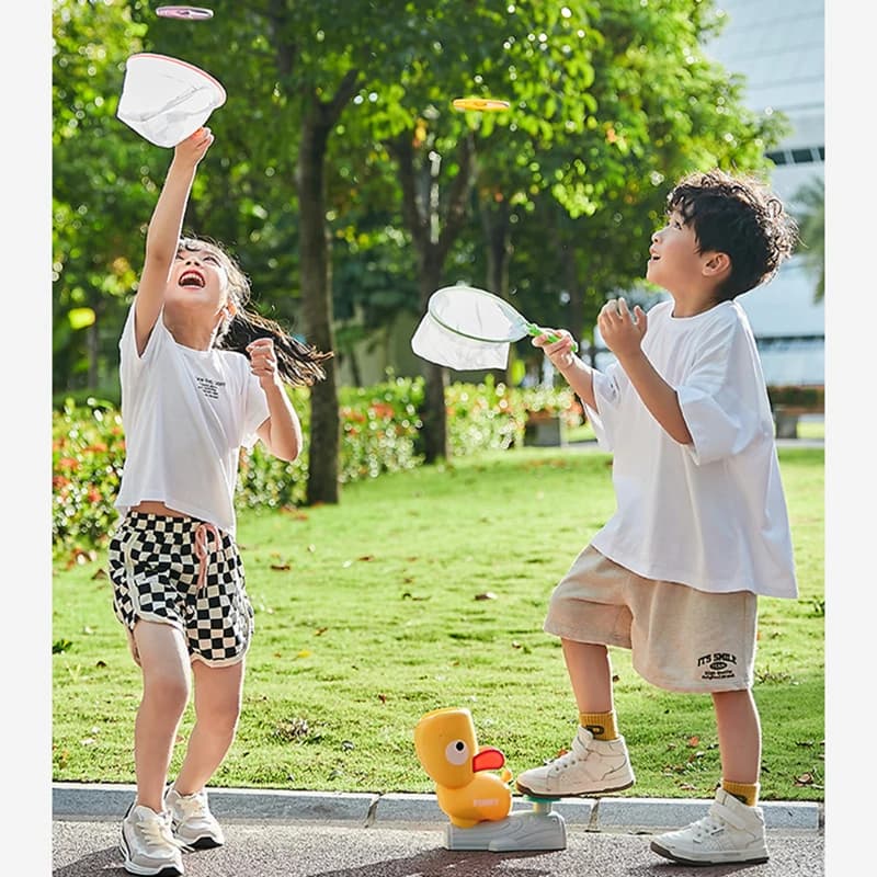 Air Launcher Toy Outdoor Soaring Flying Disc Flying Saucer Foot Launcher Kids Jump Sport Games Children Toys for Kids Boy Gifts - 5