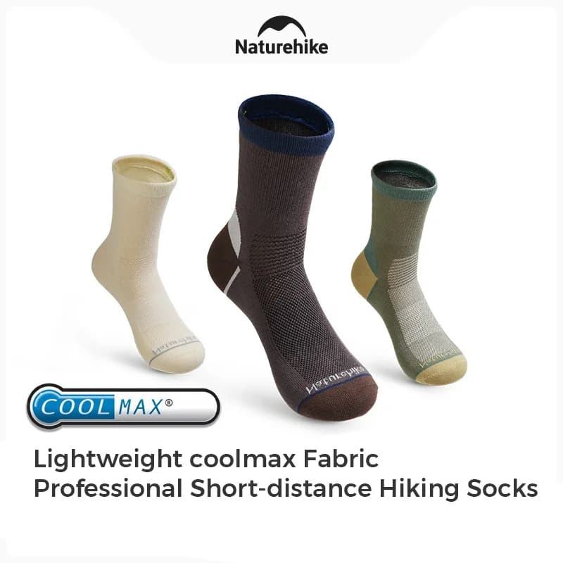 جوارب المشي لمسافات طويلة من Naturehike للرجال والنساء، بطول منتصف الساق، زاوية قائمة، تجفيف سريع، خفيفة الوزن، تمتص الرطوبة، قابلة للتنفس