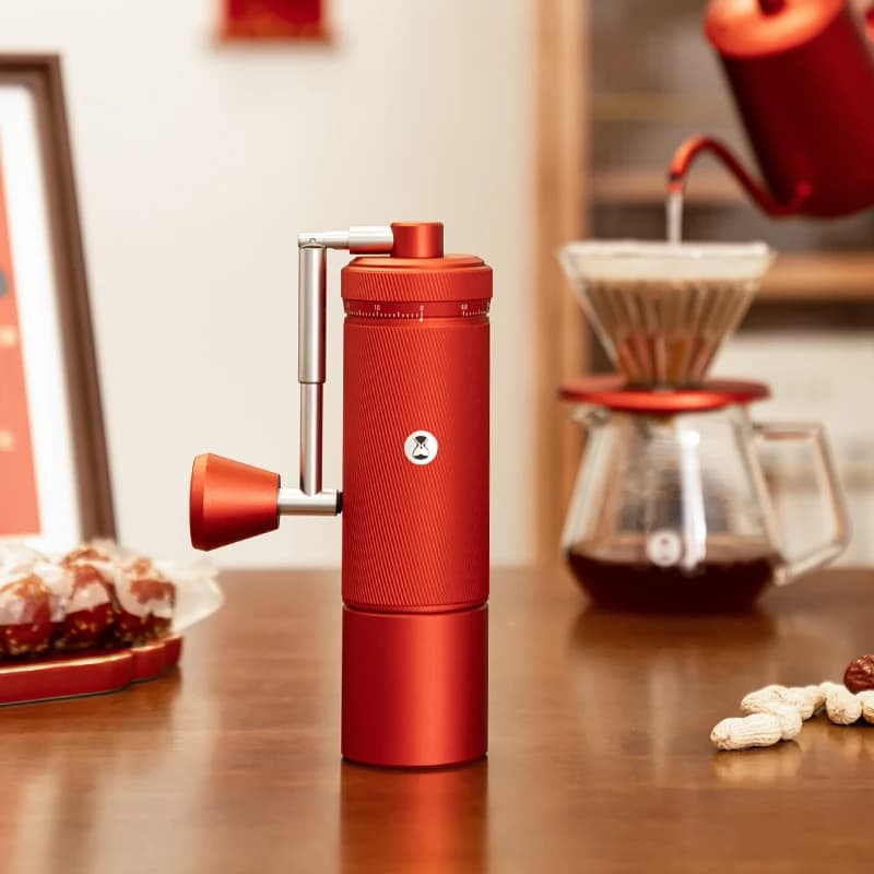 مطحنة قهوة يدوية TIMEMORE Chestnut S3 بجسم معدني بالكامل وشفرة S2C مع فرشاة تنظيف شحن مجاني باللون الأحمر الصيني - 3
