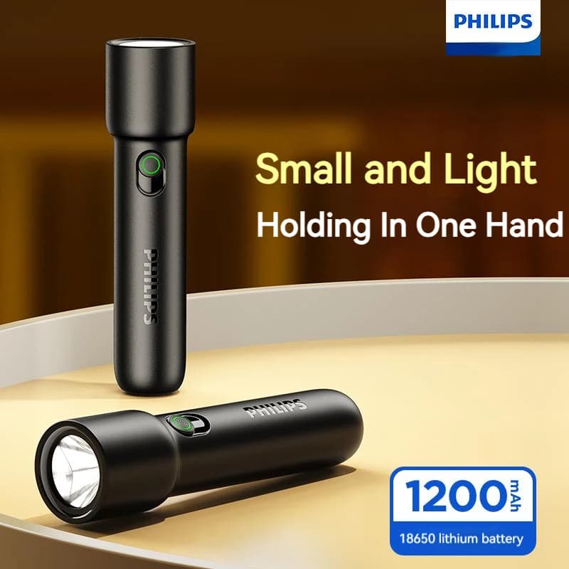 Philips كشاف EDC محمول قابل لإعادة الشحن LED للدفاع الشخصي والتخييم والمشي لمسافات طويلة