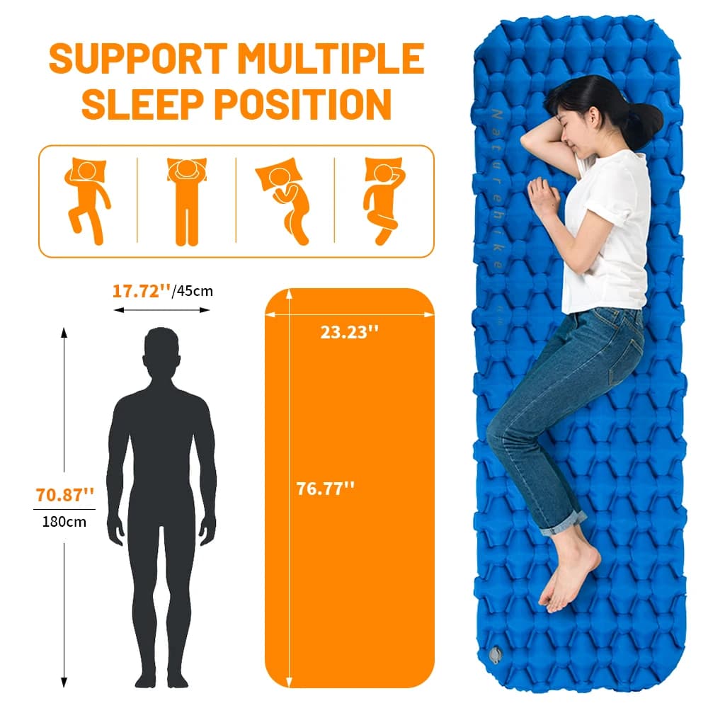 Naturehike Inflatable Mattress Camping Mattress Air Mattress Ultralight Outdoor Sleeping Pad Folding Bed Hiking Sleeping Mat - 6