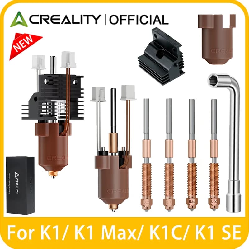 مجموعة فوهة ساخنة رسمية من Creality K1/K1C/K1 SE/K1 Max، مجموعة كتلة تسخين خزفية K1C لطابعة ثلاثية الأبعاد