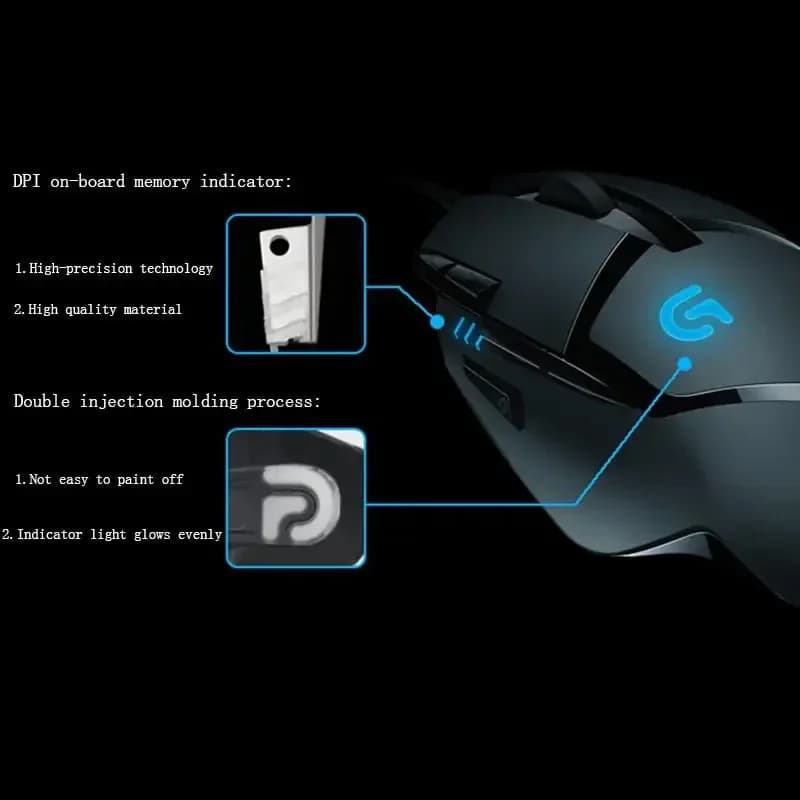 ماوس Logitech G402 Hyperion Fury الأصلي للألعاب، ماوس بصري سلكي، إكسسوارات كمبيوتر، ماوس ألعاب CS LOL - 3