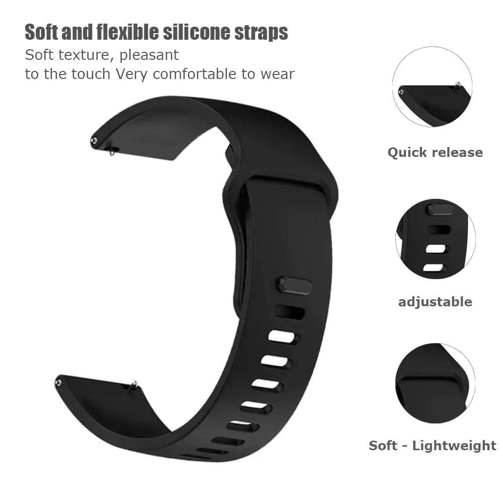 حزام سيليكون 22 مم لساعة Realme Watch 5 سوار رياضي لساعة Realme Watch S2/Realme S 2 و2 Pro و3 و3 Pro - 6