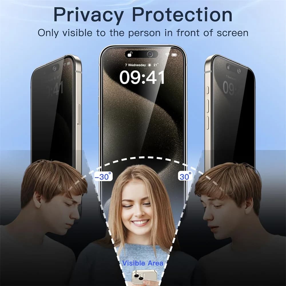 واقي شاشة خصوصية لـ iPhone 17 Pro Max زجاج مضاد للتجسس لـ iPhone 16 15 14 13 12 11 Pro Max فيلم خصوصية iPhone 17 Pro - 3