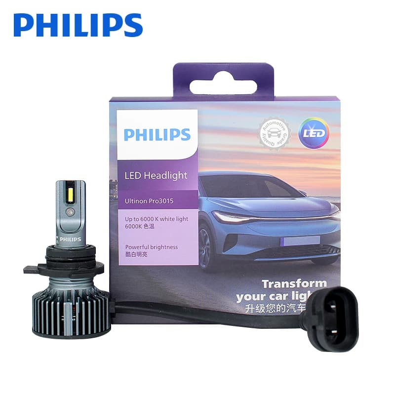 مصابيح فيليبس LED HIR2 9012 Ultinon Pro3015 12V/24V 6000K أبيض ساطع إضاءة سيارات LED، 2x