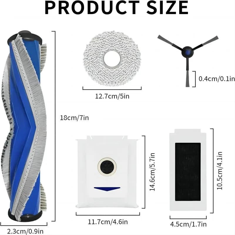 قطع غيار مكنسة روبوتية ECOVACS T30 PRO OMNI / T30S PRO / YEEDI M12 Pro+ كيس غبار فرشاة جانبية رئيسية فلتر ممسحة اكسسوارات - 5