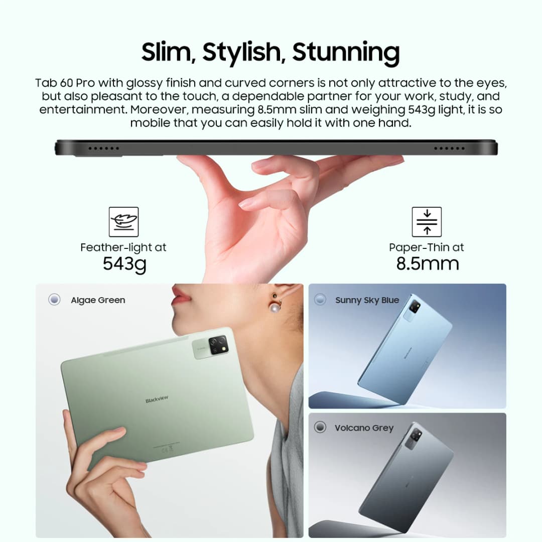 Blackview Tab 60 Pro Tablet 10.1'' HD+ IPS Display 8GB 128GB Octa-core Widevine L1 7700 mAh Android 14 Tablet PC - 3