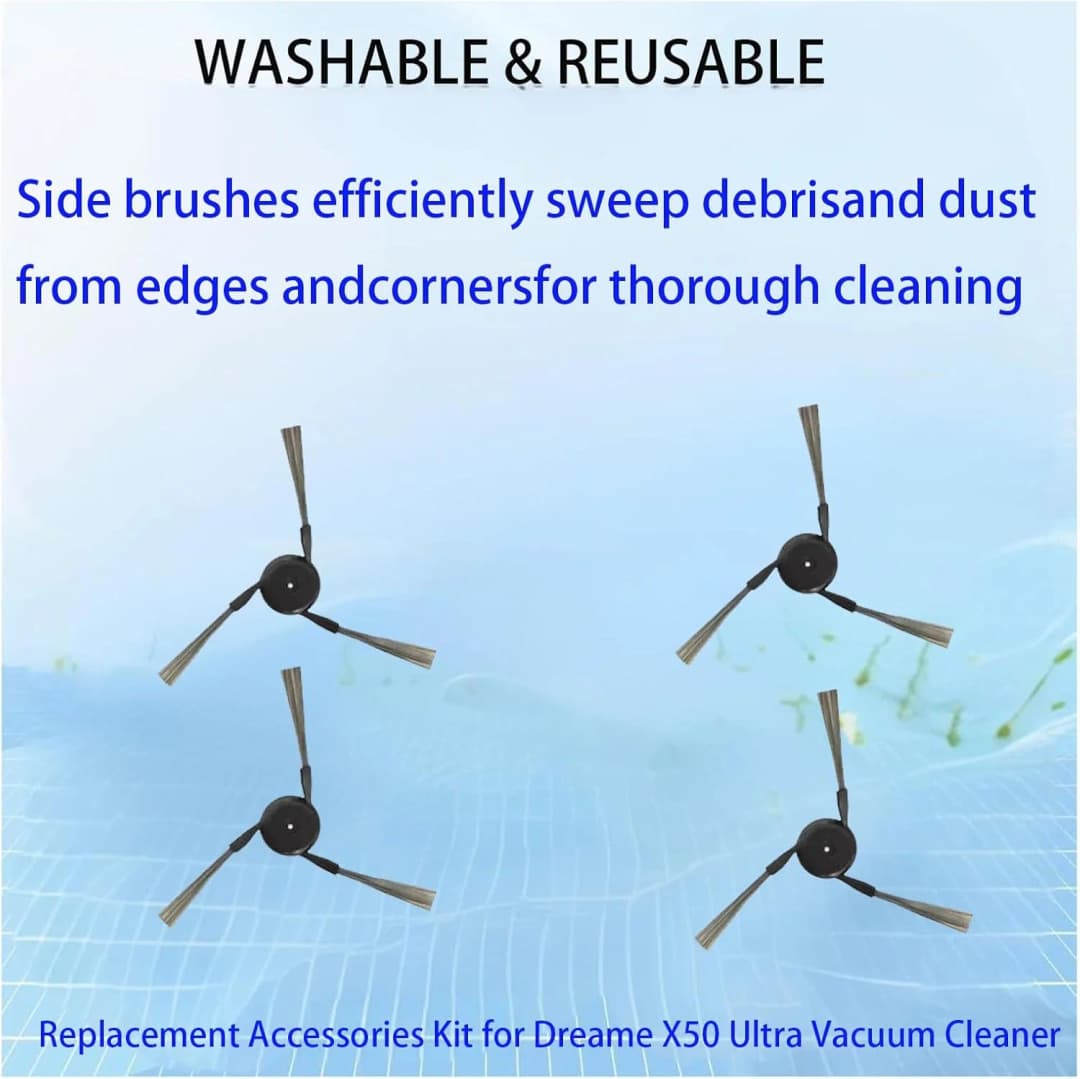 Dreame X40 Ultra  L40 Ultra, MOVA P50 Pro Ultra  MOVA P50 Ultra  P10 Pro Ultra  Vacuum Cleaner Parts Main Roller Side Brus h - 5