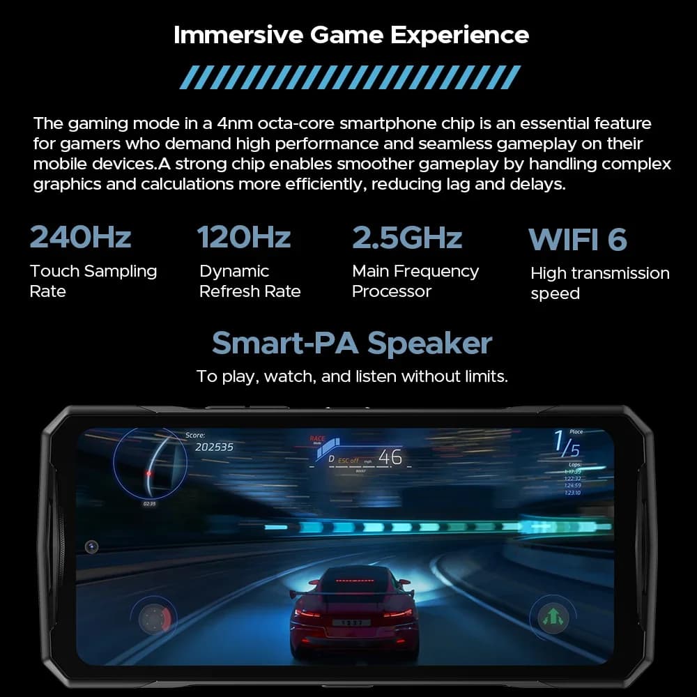 Global Version DOOGEE V40 Pro 5G Rugged Phone 6.78" Display 16GB+512GB Dimensity 7300 200MP AI Camera 8680mAh 33W Fast Charger - 5