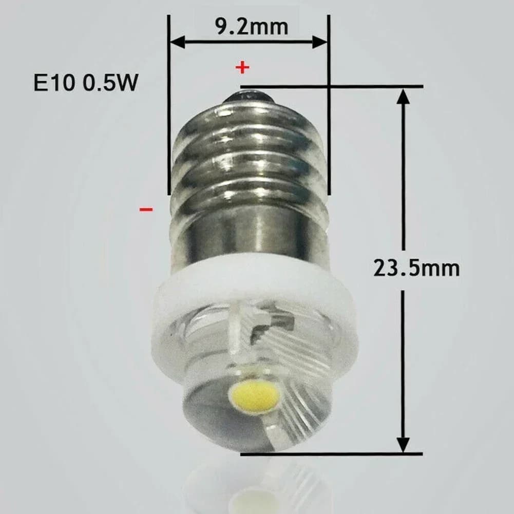 1pcs Long-Lasting 0.5W E10 LED Bulb DC 3V/4.5V/6V 6000K Color Temperature White Light Color 180° Beam Angle Camping Equipment - 6