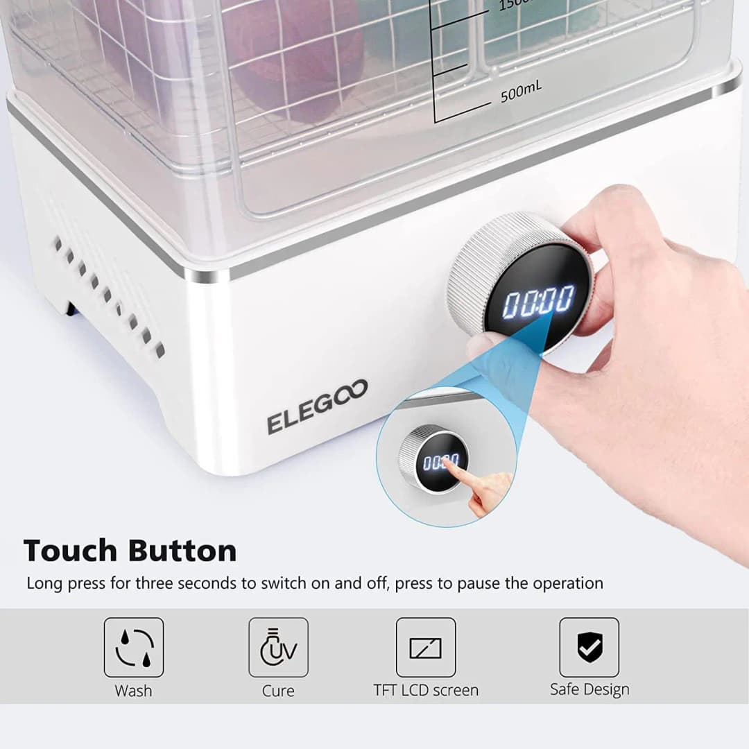 حزمة Elegoo Mercury XS مع محطة غسيل وتجفيف منفصلة ومنقي USB متوافق مع طابعات Saturn وMars LCD ثلاثية الأبعاد - 5