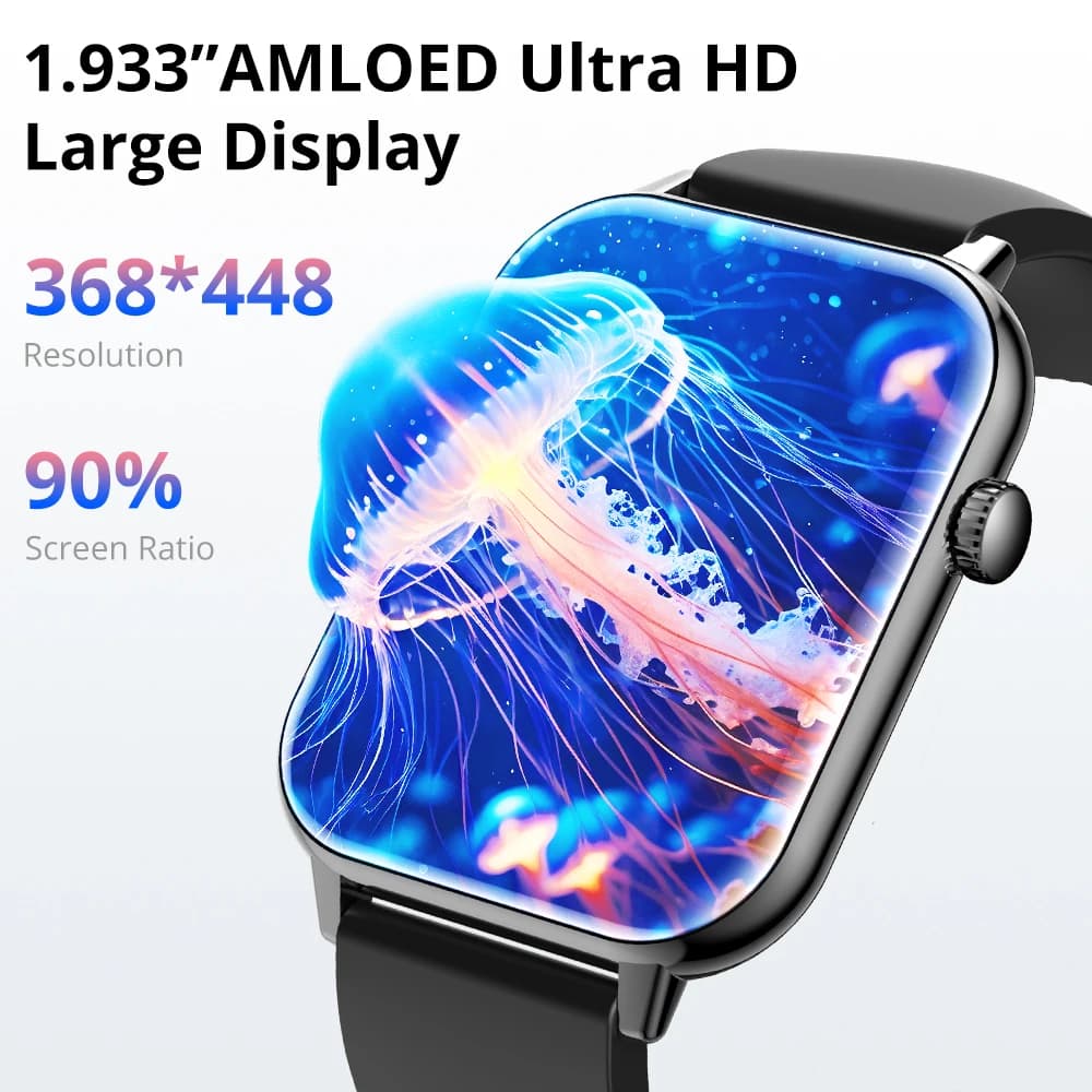 ساعة كولمي C28 اير الذكية فائقة النحافة، شاشة AMOLED 1.93 بوصة، إدارة صحة المرأة، ساعة أنيقة لهواتف iOS - 3