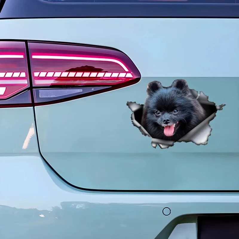 Black and Brown Cavalier King Dog 3D Break the Wall Car Sticker, Waterproof Vinyl Material Accessories 13CM PVC KK - 2