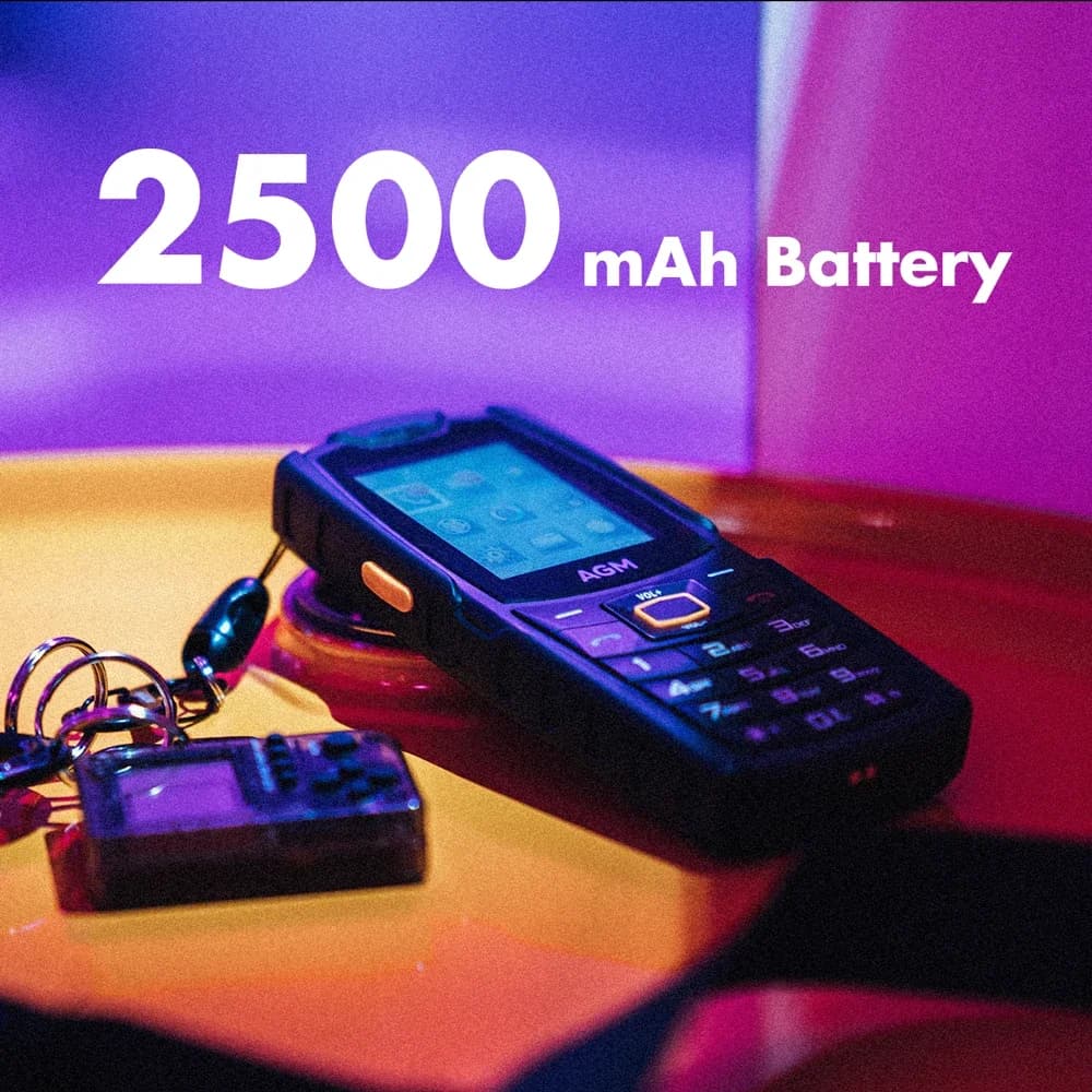 هاتف AGM M6 متين بمكبر صوت عالي 103dB شاشة 2.4 بوصة 4G ثنائي الشريحة بطارية 2500mAh بلوتوث 5.1 راديو FM IP68/IP69K - هاتف مناسب لكبار السن - 2