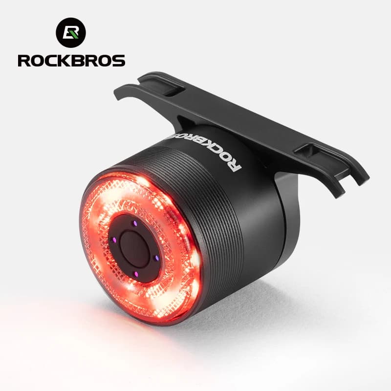 ROCKBROS ذكي دراجة ذيل ضوء نوع-C شحن السيارات الفرامل الاستشعار LED الخلفي ضوء الألومنيوم سبائك دراجة مصباح اكسسوارات Q1MAX - 6