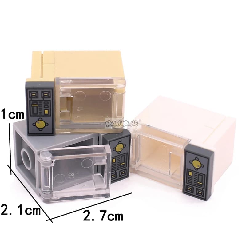 Marumine Mini Food Bricks Oven Furniture Blocks Model Snacks Pizza Fries Burgers Chocolate Dessert Cookies MOC Accessories Toys - 3