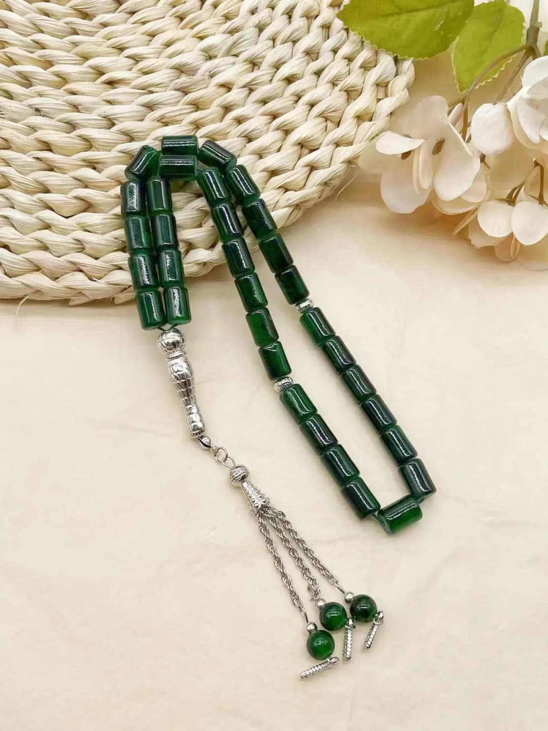 1PC Elegant 33 Beads Glass Tasbih, Multi-Color Islamic Prayer Beads, Arabic Style Rosary Bracelet, Fashionable Ramadan Gift Idea - 3
