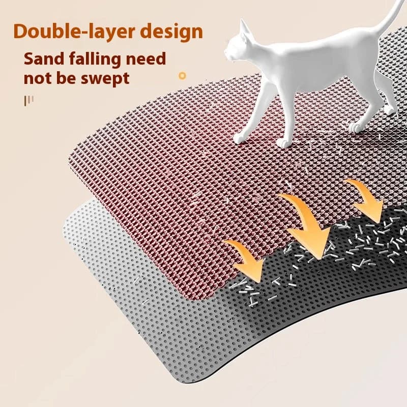 Extra Large Cat Litter Mat Heavy Duty Waterproof 2 Layer Non Slip Washable Pet Floor Protector Litter Box Sand Stopper - 2