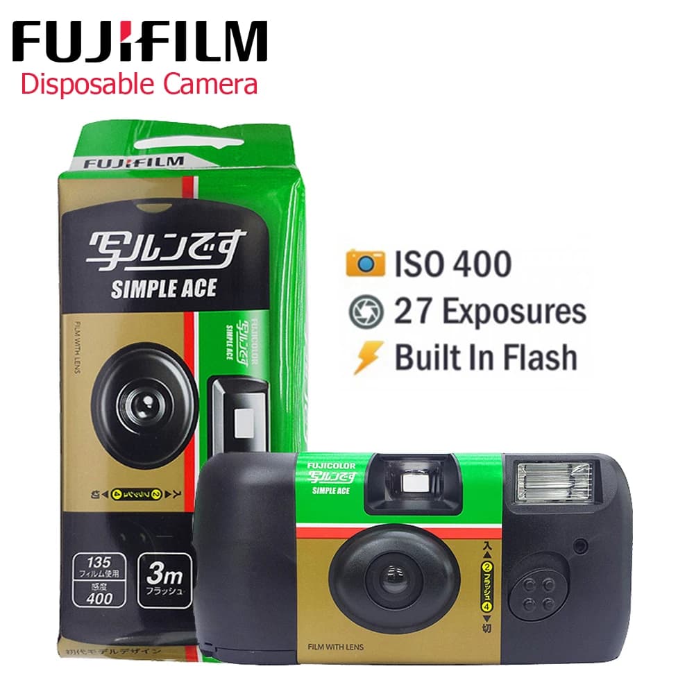 1-5 قطع فوجيفيلم الأصلية بسيطة ايس ISO 400 35 ملم فلاش قوي 27 تعريضات صور استخدام واحد استخدام لمرة واحدة كاميرا فيلم كويك سناب - 3