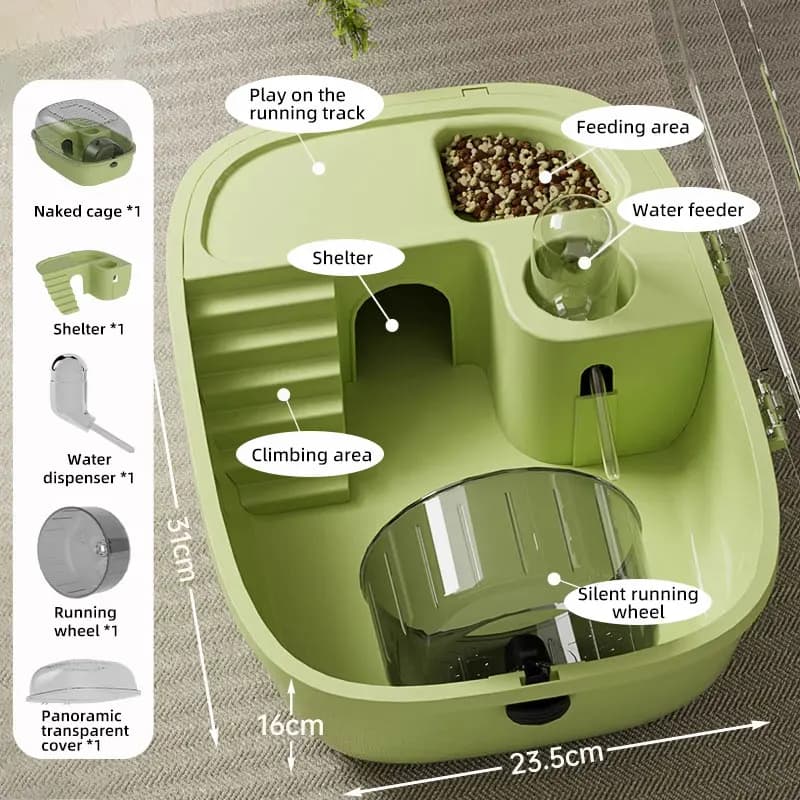 New Hamster Transparent Luxury Mini Villa Small Mouse Cage - 6