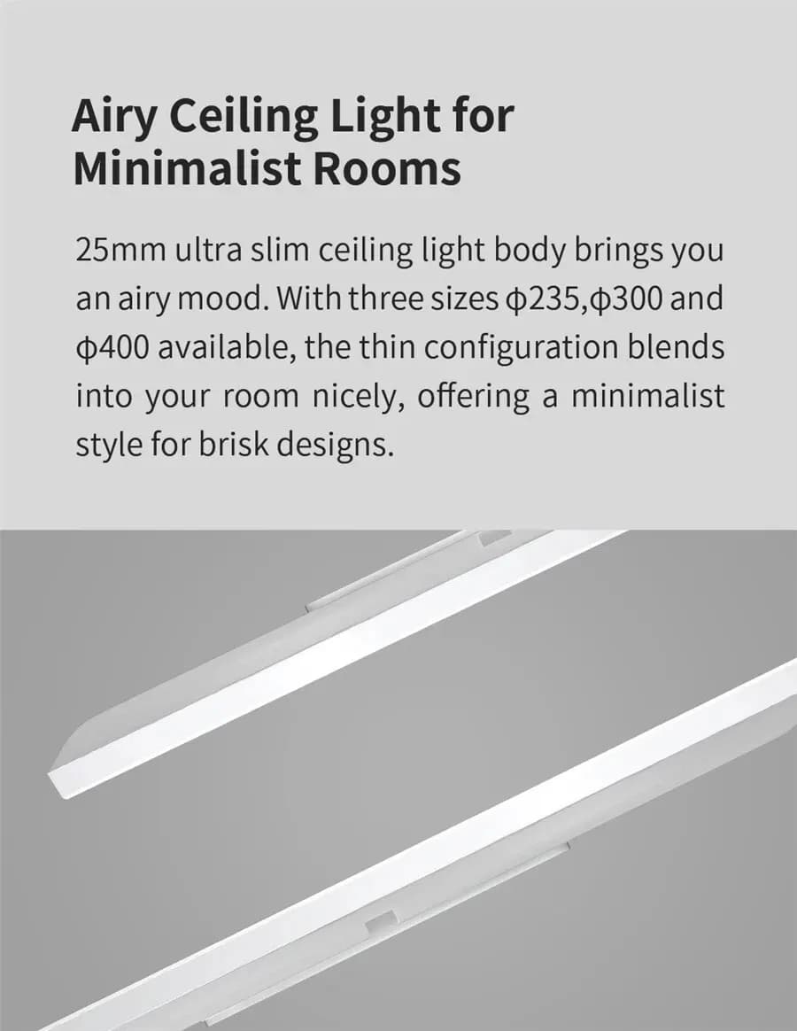 الإصدار العالمي Yeelight Smart Ceiling Light RGB مع اتصال Wifi وقوة 18 واط/21 واط وقابلية التعتيم ودرجة حرارة لون 2700-6500K وتحكم صوتي ذكي يعمل مع Mihome - 2