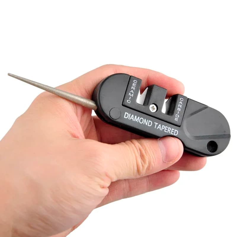 4-in-1 Portable Tungsten Diamond Tool Ceramic Carbide Knife Whetstone Sharpener Sharpen Fish Hook Pocket Camp Hike outdoor - 2