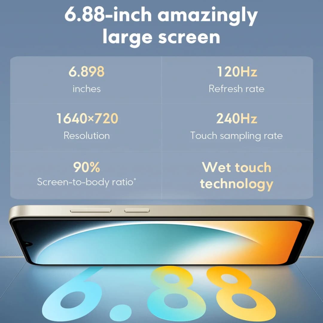 هاتف POCO C71 الإصدار العالمي بشاشة 6.88 بوصة HD+ وبطارية 5200 مللي أمبير في الساعة وكاميرا مزدوجة 32 ميجابكسل مع ذكاء اصطناعي وشحن سريع 15 واط ومعالج UNISOC T7250 - 4