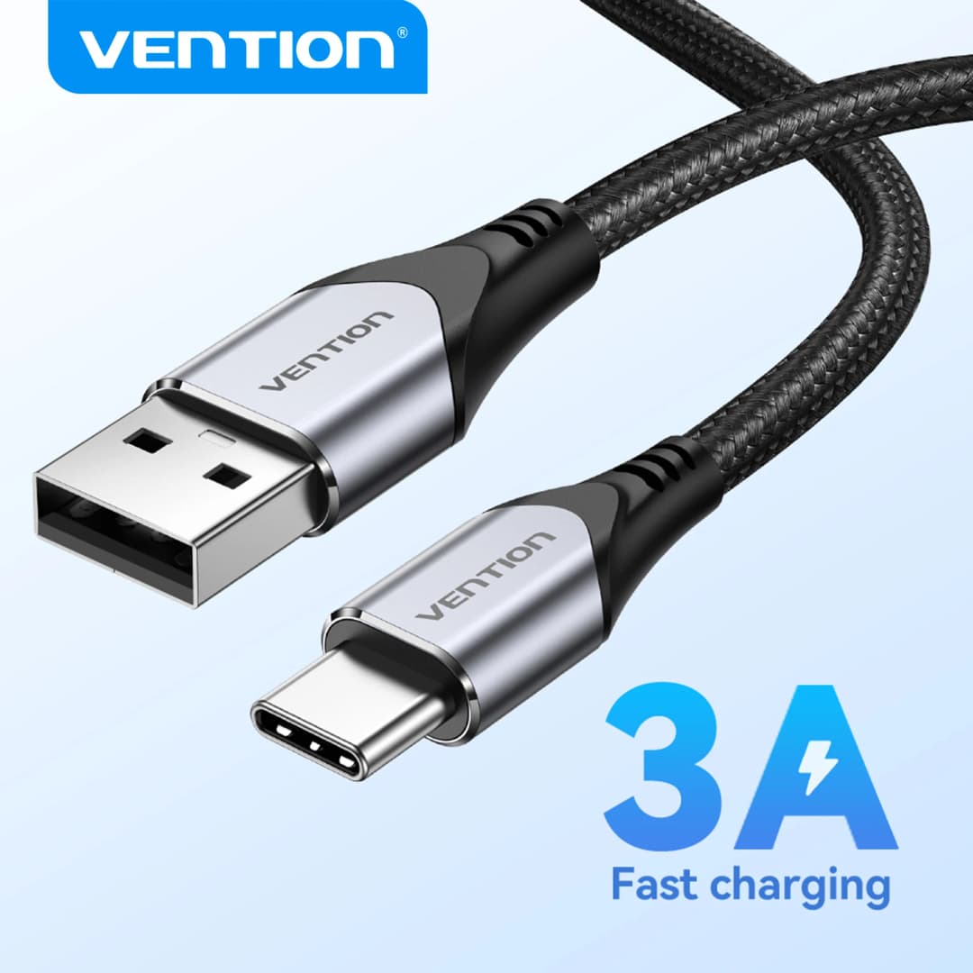 كابل فينشن USB Type C، شحن سريع 3A، متوافق مع سامسونج، بوكو S21، شاومي ريدمي نوت 8