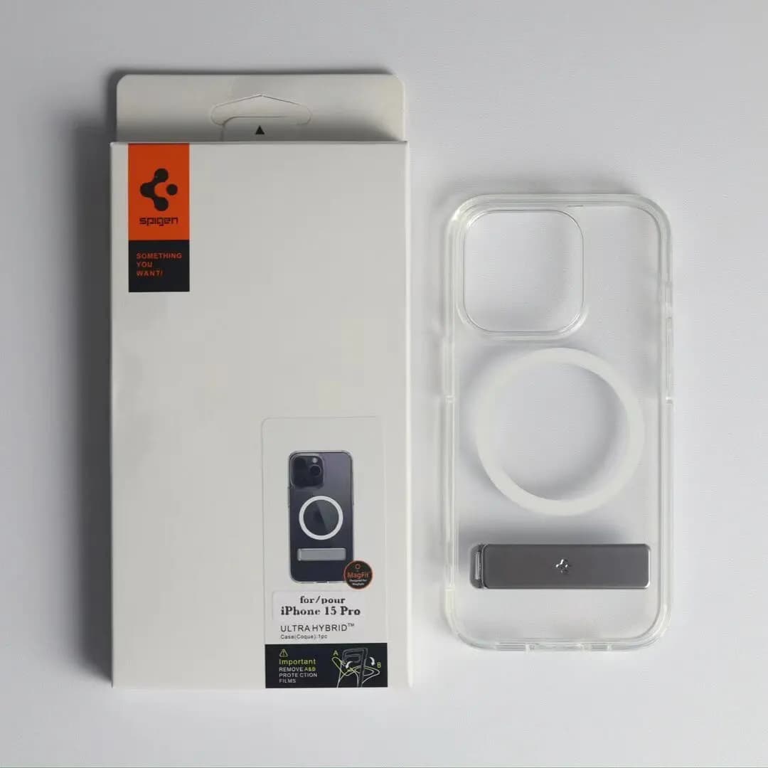 حافظة Spigen Ultra Hybrid S MagFit مصممة لهاتف iPhone 16 Pro Max 15 14 13 12 حامل مقاوم للاصفرار متوافق مع MagSafe
