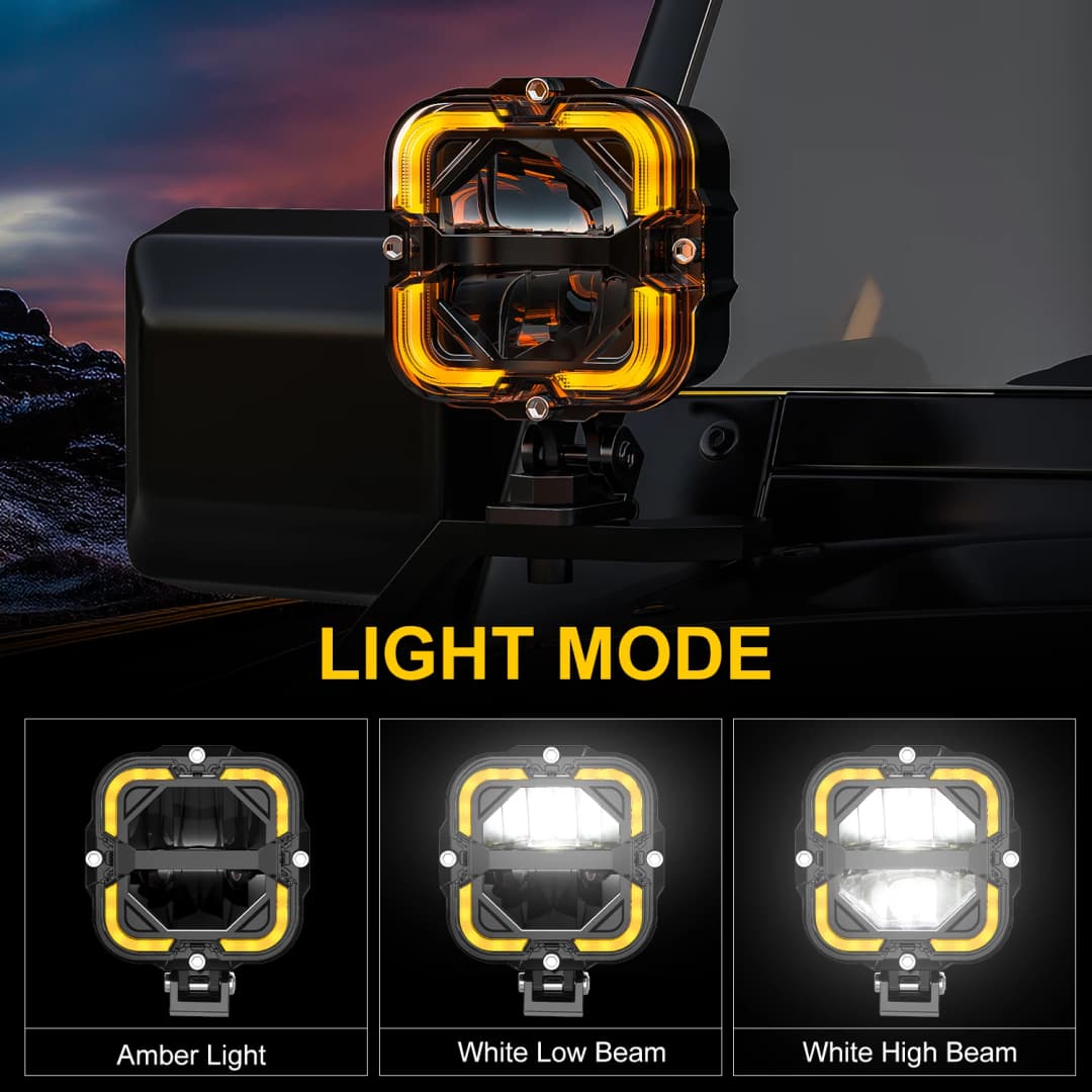 شريط إضاءة عمل LED فائق السطوع للسيارة شاحنة الطرق الوعرة SUV ATV دراجة نارية أبيض وعنبري DRL مصباح LED 12V إضاءة قيادة بقعة ضوء - 2