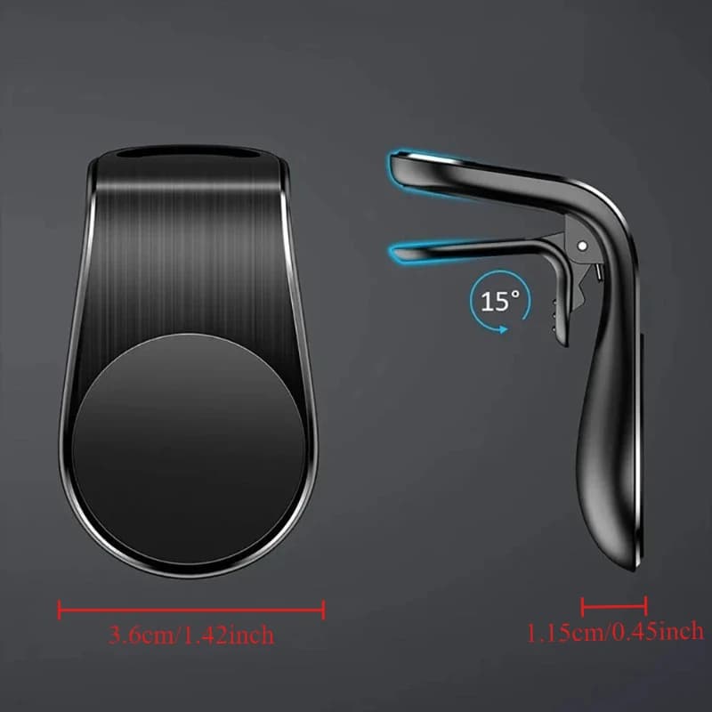 Magnetic Car Phone Bracket Breathable Clip Bracket Rotating Mobile Phone GPS Bracket Car Air Outlet L Bracket Car Phone Holder - 3