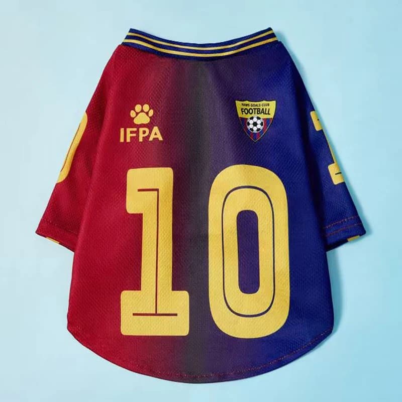 No.10 Red&Blue Mesh Breathable Dog Clothes Teddy Sport Large Dog Jersey Basketball Clothing Puppy T-Shirts Summer Pet Cat Shirts - 4